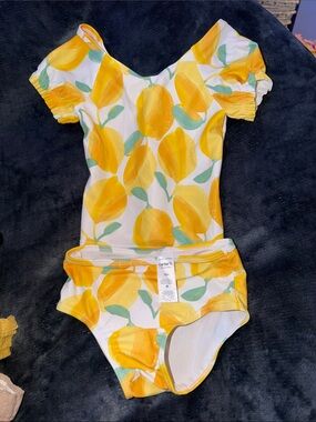 Carter's Yellow Lemon Print Two-Piece Swimsuit